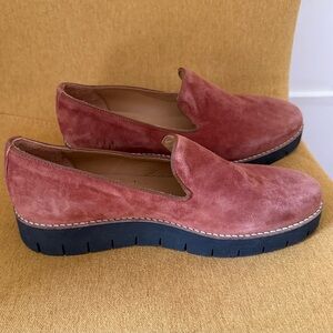 Aquatalia Suede Slip-On Loafers - Dusty Rose